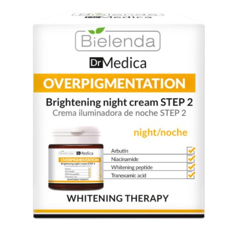 Bielenda Dr. Medica Overpigmentation Bőrszínvilágosító hatású éjszakai arckrém - 2 Lépés 50 ml