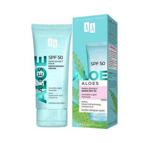 AA ALOE - Fényvédő és hidratáló hatású arckrém 100% aloe vera kivonattal SPF 50, 40 ml