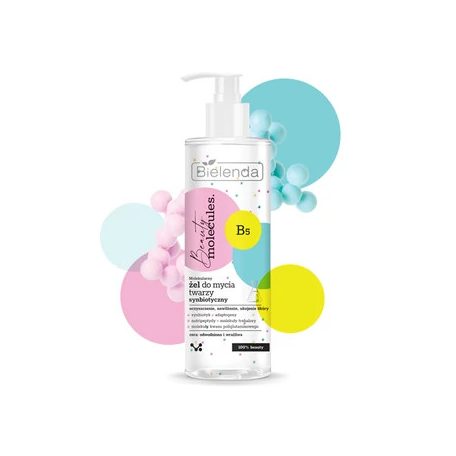 BIELENDA - BEAUTY MOLECULES - Szinbiotikus arclemosó gél dehidratált és érzékeny bőrre, 195 g
