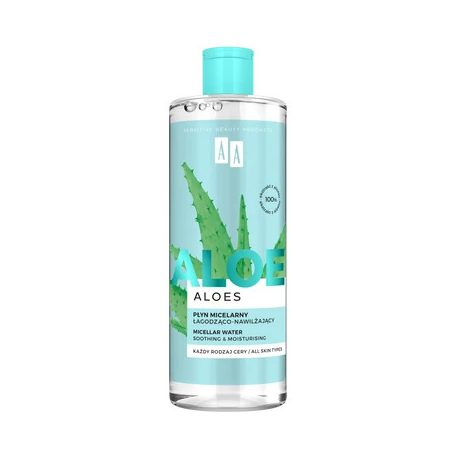 AA ALOE - Nyugtató és hidratáló hatású micellás víz 100% Aloe vera kivonattal, 400 ml