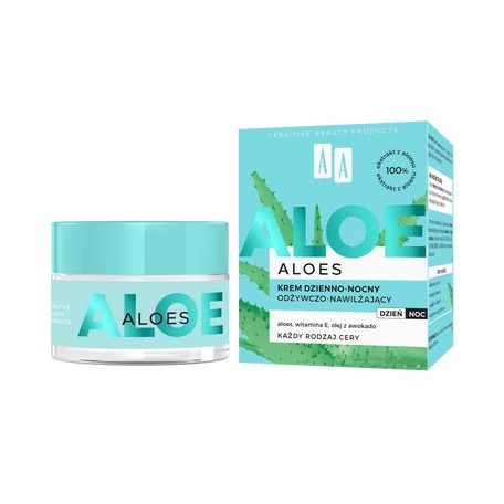 AA ALOE - Tápláló és hidratáló arckrém 100% Aloe Vera kivonattal - nappali és éjszakai használatra, 50 ml