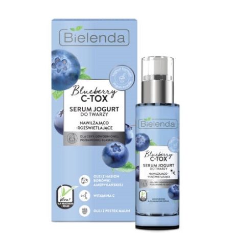 BIELENDA - BLUEBERRY C-TOX: Hidratáló és bőrszínjavító hatású áfonyás szérum-joghurt 30 ml