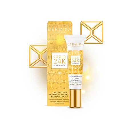 DERMIKA - LUXURY GOLD 24K - Fiatalság esszenciája szemkörnyéki krém, 15 ml