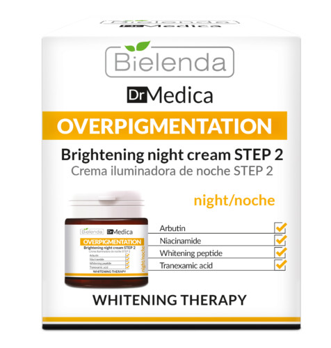 Bielenda Dr. Medica Overpigmentation Bőrszínvilágosító hatású éjszakai arckrém - 2 Lépés 50 ml