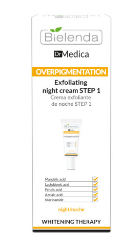 Bielenda Dr. Medica Overpigmentation Hámlasztó hatású éjszakai arckrém - 1 Lépés 30 ml