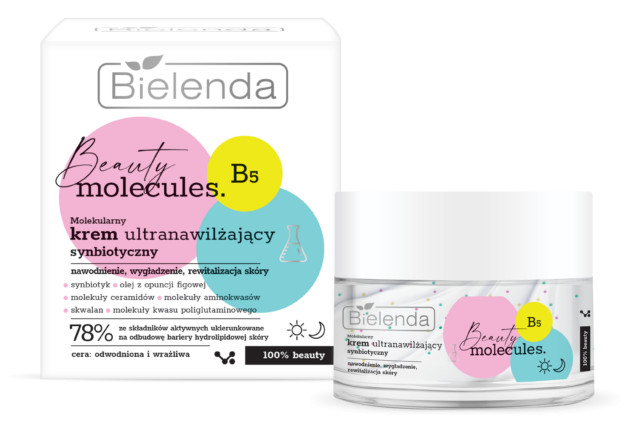 Bielenda Beauty Molecules Szinbiotikus ultrahidratáló hatású arckrém dehidratált és érzékeny bőrre 50 ml